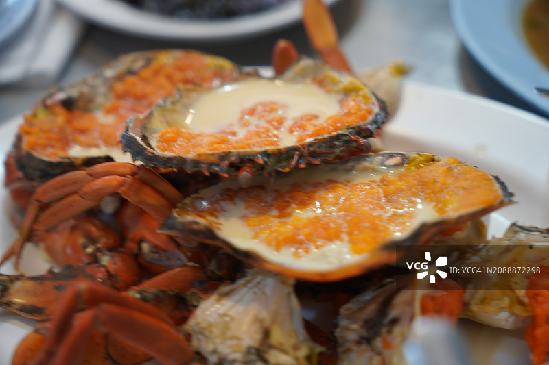 鲜奶蒸蟹图片素材