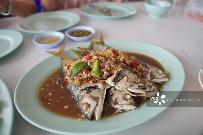 鲜美咸鲜的鲭鱼炖菜图片素材