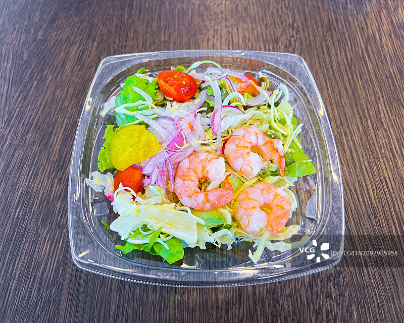 新鲜虾仁蔬菜沙拉图片素材