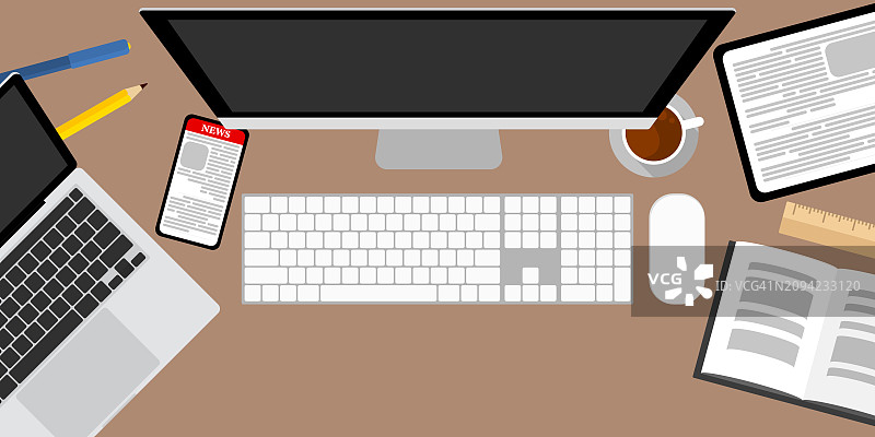 桌子上的电脑图片素材
