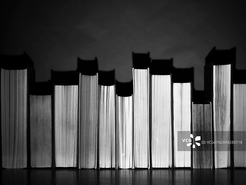 黑白教科书书排（巴黎）图片素材