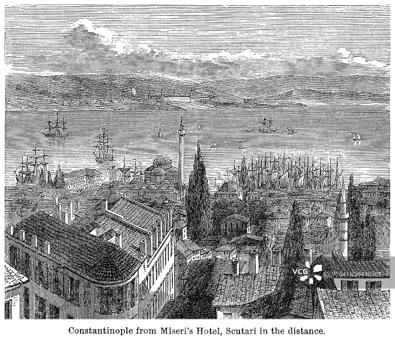 土耳其君士坦丁堡的古老雕刻插图图片素材