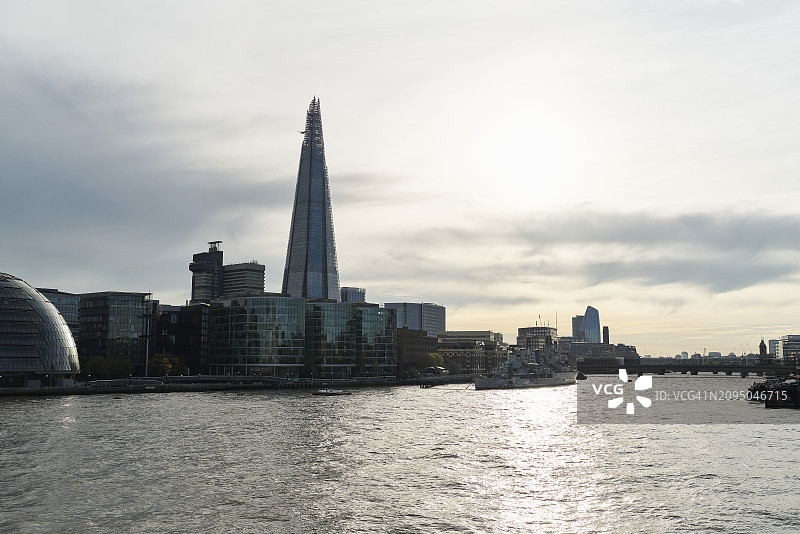 伦敦碎片大厦外观侧视图图片素材