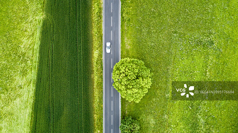 春季的田野公路图片素材