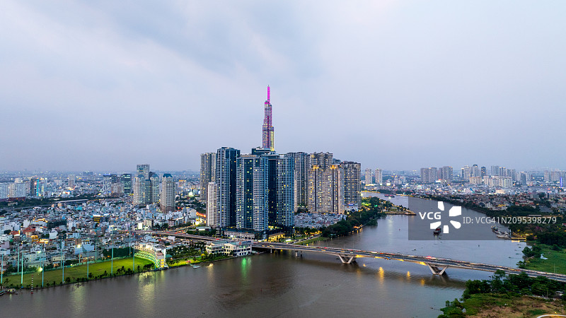 越南胡志明市夜景图片素材