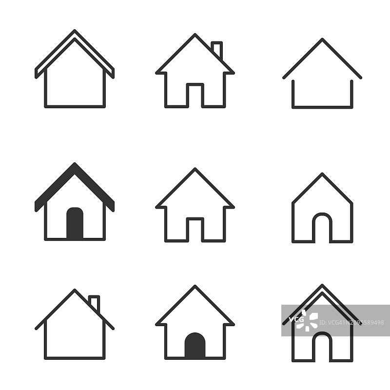 房屋图标集图片素材