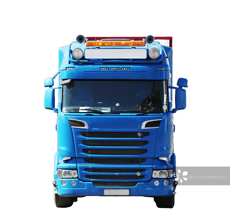 白色背景下的货运卡车图片素材