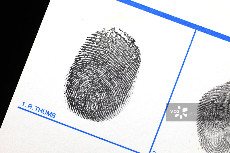 罪犯指纹用于犯罪现场调查图片素材