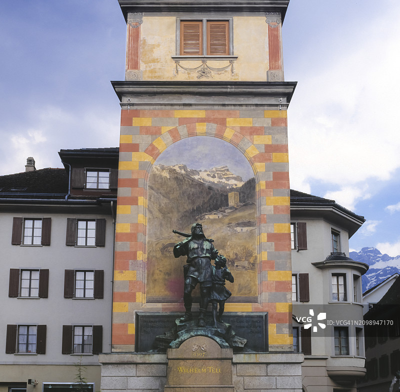 威廉·泰尔纪念碑，阿尔特多夫，瑞士图片素材