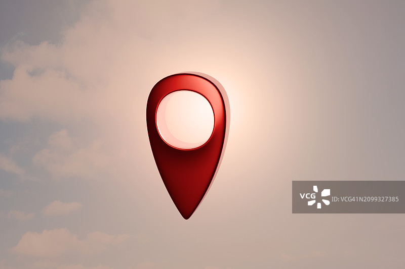 GPS标志和天空，旅行概念图片素材