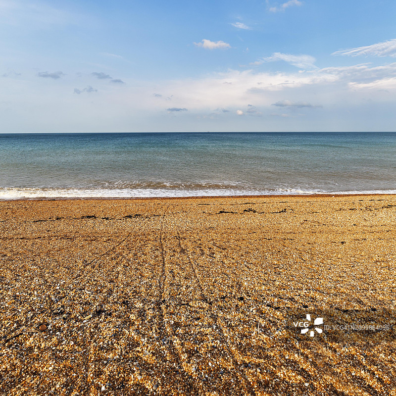 英国肯特郡三明治湾海边的僻静海滩图片素材