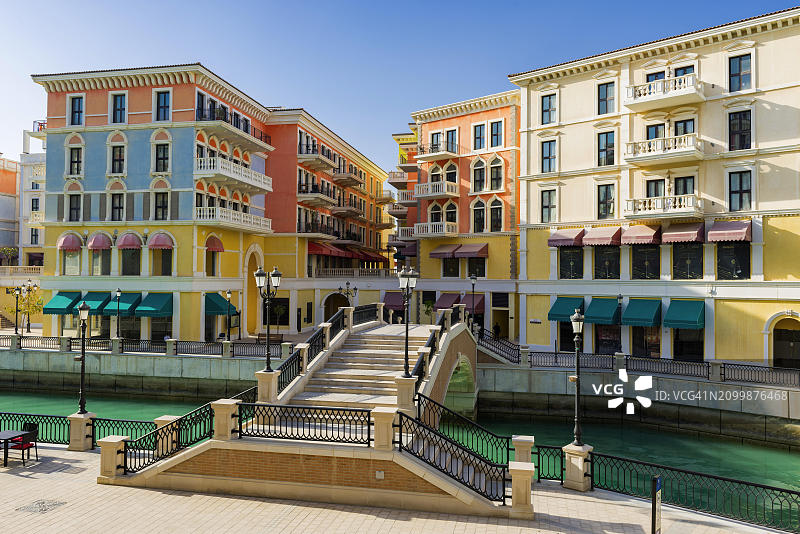 多哈威尼斯风格建筑群卡纳特区图片素材