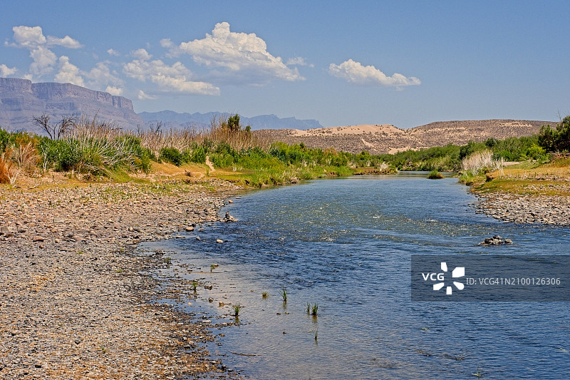 沿格兰德河狭窄河段向东望去，德克萨斯州大本德国家公园图片素材