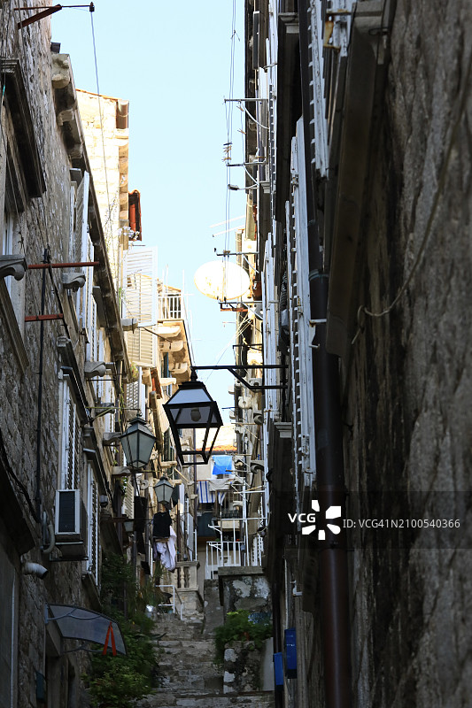 杜布罗夫尼克老城区的住宅巷图片素材