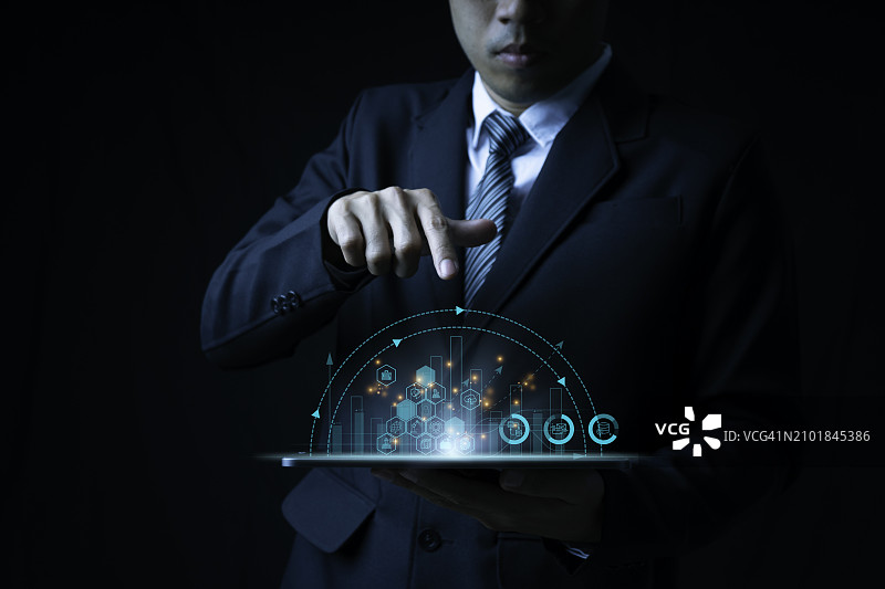 金融图表分析与投资数字经济交流图片素材