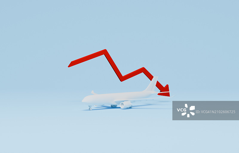 带飞机的坠落箭头图片素材