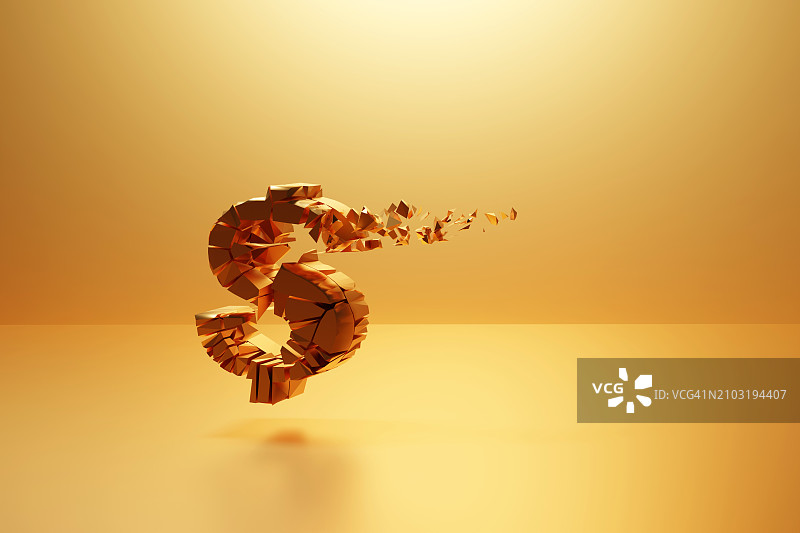 美元符号被摧毁图片素材