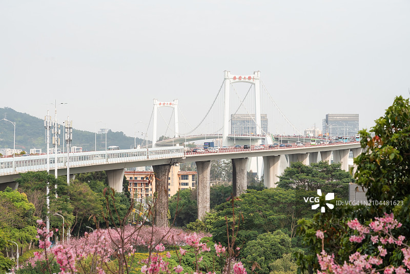 海上大桥远眺图片素材