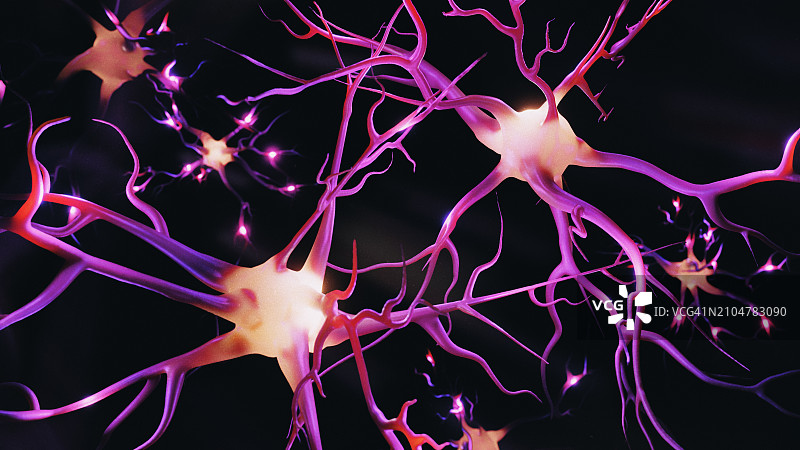 3D神经元和神经网络可视化图片素材