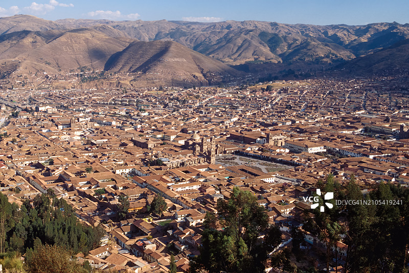 库斯科古城的全景鸟瞰图片素材