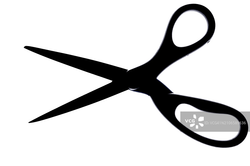 白色背景上的剪刀轮廓图片素材