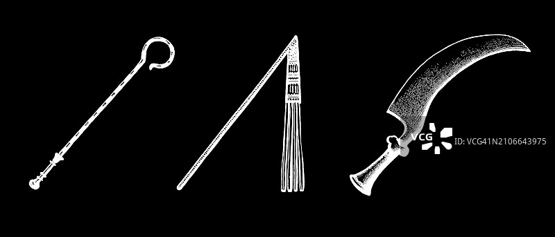 古埃及法老权力象征古老雕刻插图图片素材