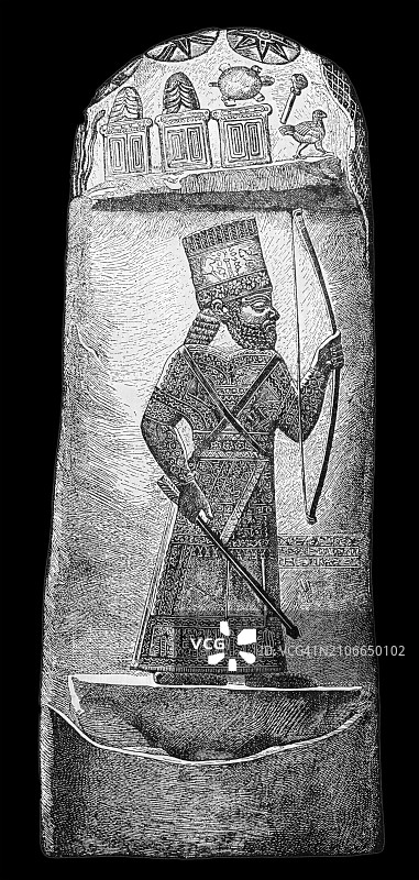 新巴比伦帝国国王尼布甲尼撒二世的肖像图片素材