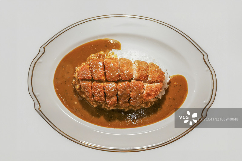 美味炸肉排咖喱饭图片素材