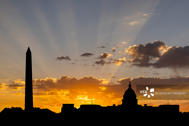 美国华盛顿特区的日落景色图片素材