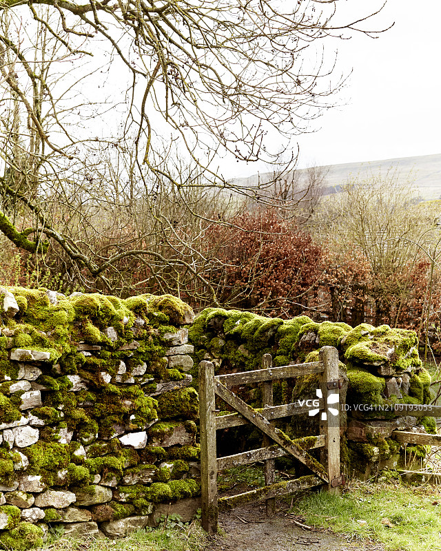 约克郡山谷冬末春初图片素材