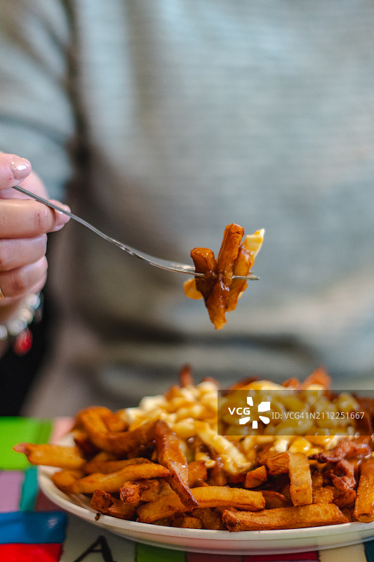 蒙特利尔的肉汁奶酪薯条图片素材
