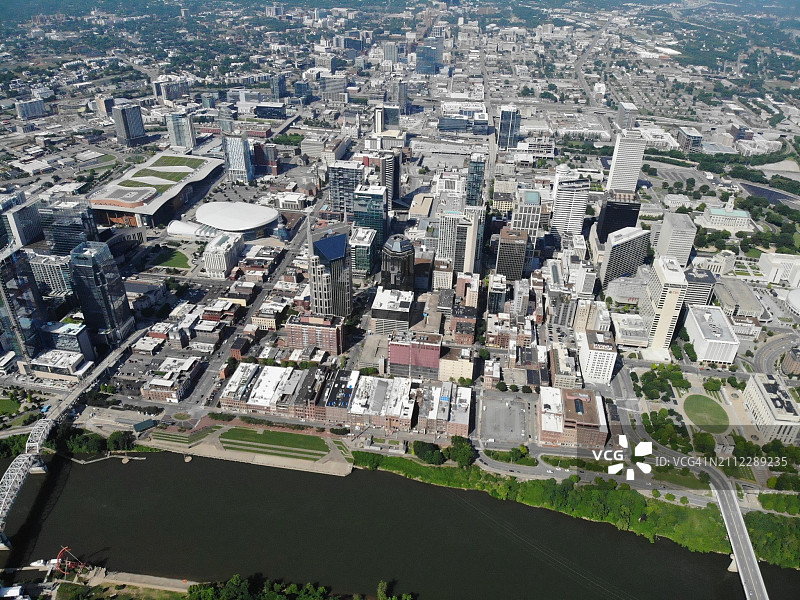 田纳西州纳什维尔城市建筑鸟瞰图图片素材