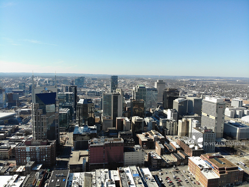 美国田纳西州纳什维尔城市建筑高角度景观图片素材