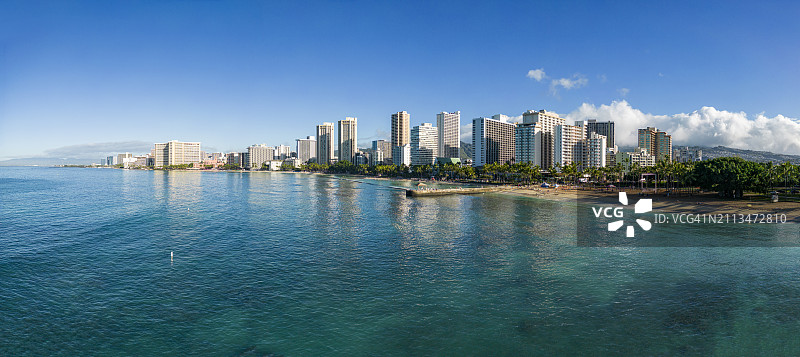檀香山天际线航拍图片素材