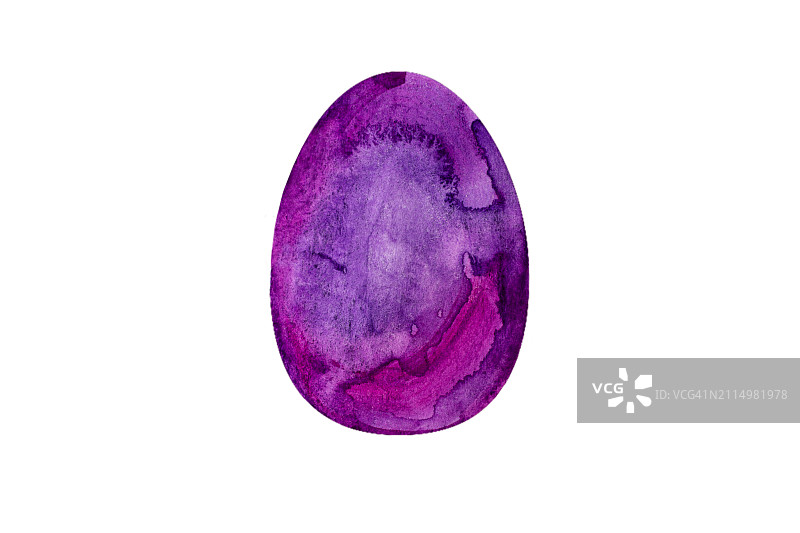 紫色复活节彩蛋，白色背景图片素材