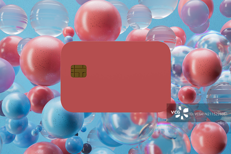 彩色信用卡CGI抽象数字生成图像图片素材