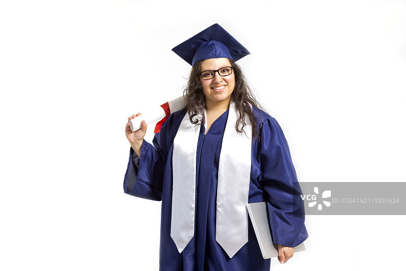 在影棚毕业的Z世代西班牙裔女性图片素材