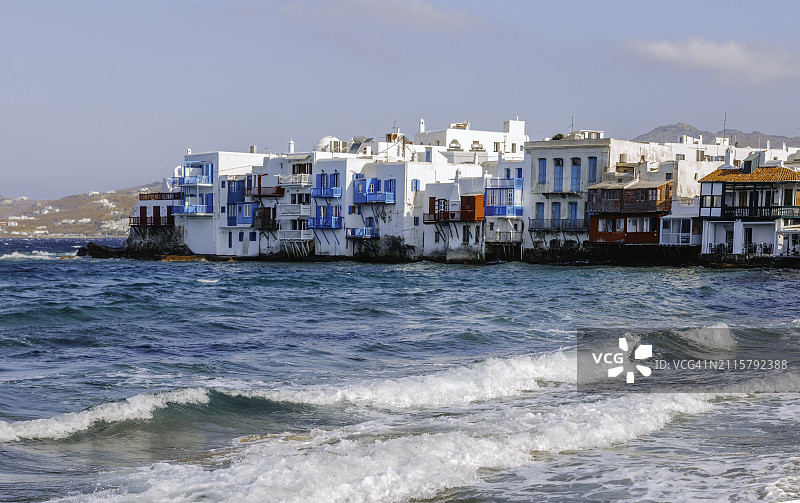 希腊米科诺斯岛的小威尼斯图片素材