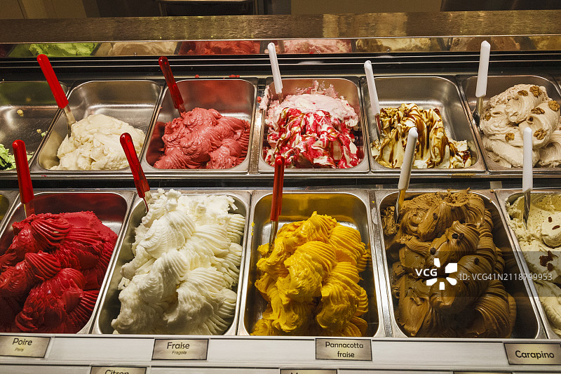 各种意式冰淇淋口味图片素材
