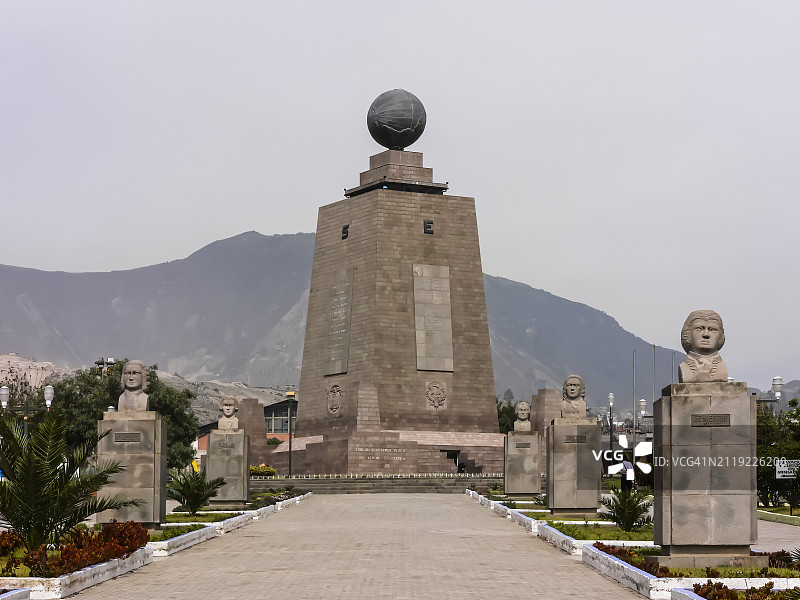 世界中心纪念碑，基多，厄瓜多尔图片素材