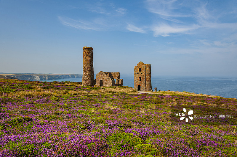 康沃尔郡的旧锡矿图片素材