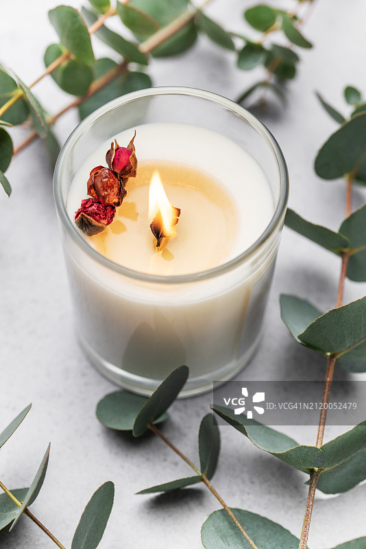 桌上的茶灯蜡烛俯视图图片素材