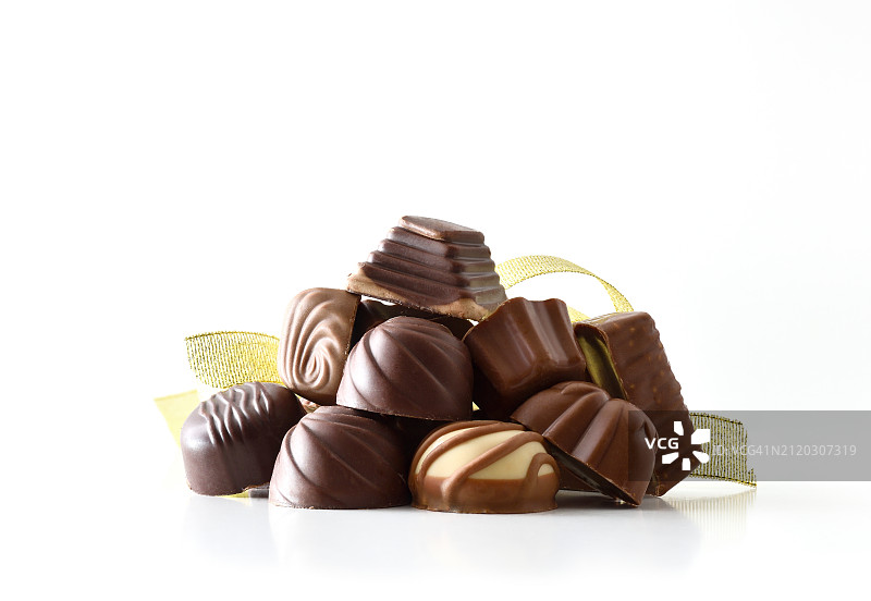 巧克力特写，白色背景图片素材