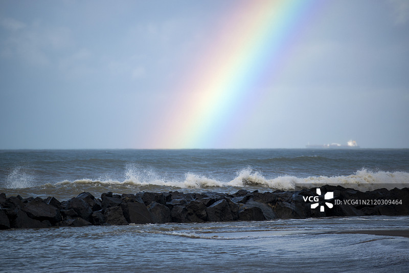 海面彩虹景观图片素材