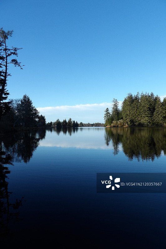 美国华盛顿州伊尔瓦科蓝天湖泊美景图片素材