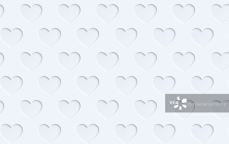 白色剪纸爱心无缝图案图片素材