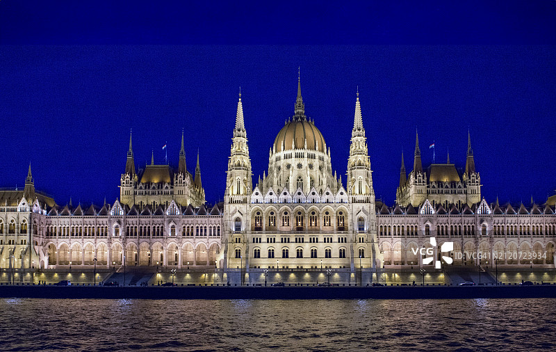 匈牙利布达佩斯多瑙河上的国会大厦图片素材
