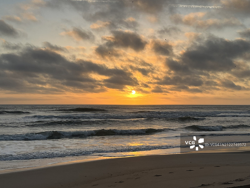美国佛罗里达奥蒙德海滩日落海景图片素材