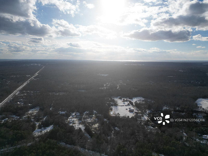 美国新泽西州梅角县天空下的航拍景观图片素材
