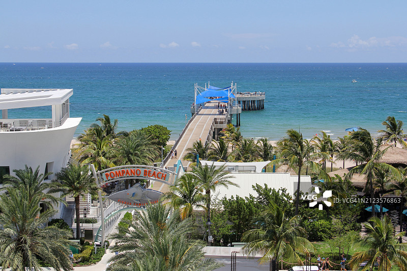 佛罗里达州庞帕诺比奇的渔人码头图片素材